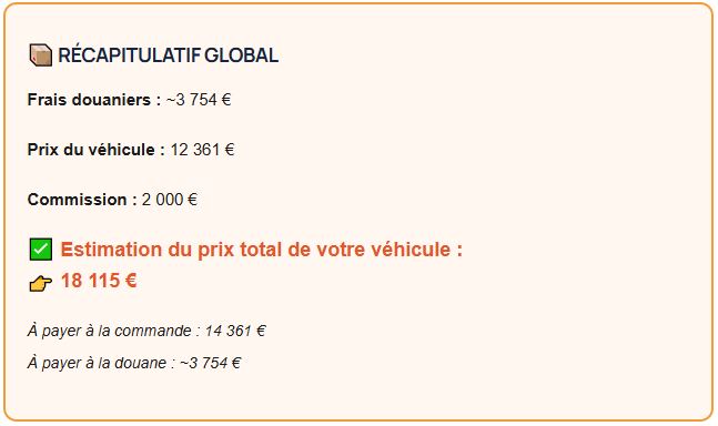 Calculez les frais douaniers